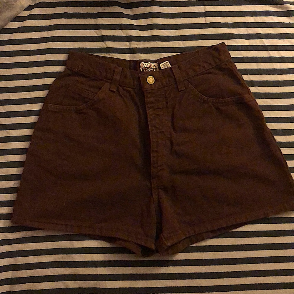 Brown High Waisted Shorts